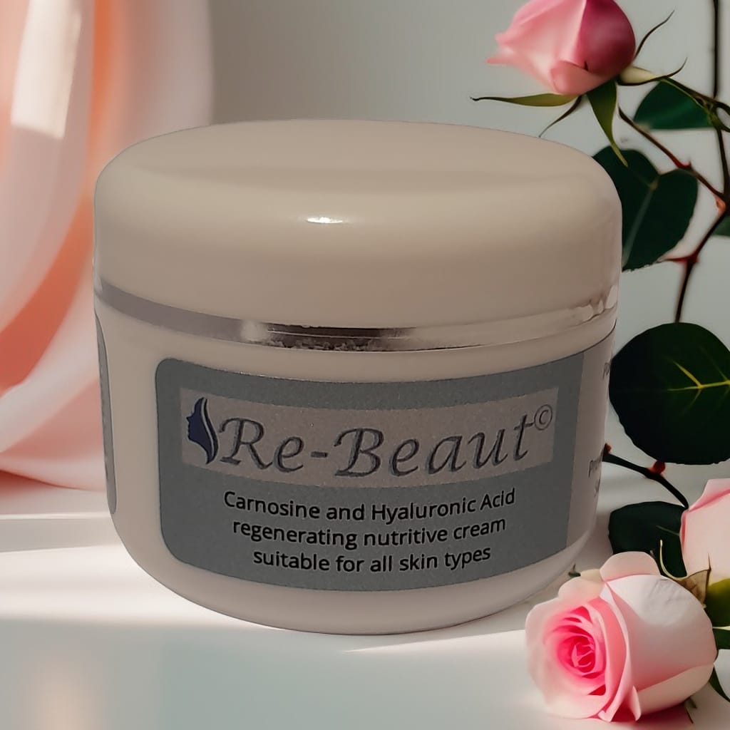 Re-Beaut Moisturiser enriched with Carnosine, Vit E and Hyaluronic Acid